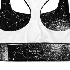 Constellation Longline Sports Bra -Rogue & Wolf Shop all over print longline sports bra white product details 65b78aec8127e