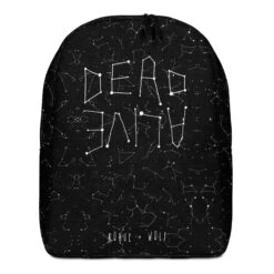 Dead Or Alive Backpack -Rogue & Wolf Shop all over print minimalist backpack white front 6538e2a354431