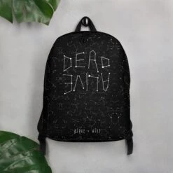 Dead Or Alive Backpack -Rogue & Wolf Shop all over print minimalist backpack white front 6538e2a355098