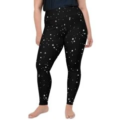 Starry Night Plus Size Leggings -Rogue & Wolf Shop all over print plus size leggings white front 65966fb4527e3