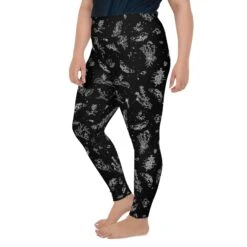 Nightshade Plus Size Leggings -Rogue & Wolf Shop all over print plus size leggings white left 65966ec6af888