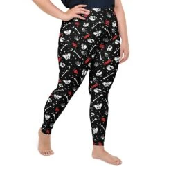 Skulls & Crystals Plus Size Leggings -Rogue & Wolf Shop all over print plus size leggings white right 65966e744a2f0