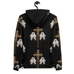 Holy Spirits Unisex Hoodies -Rogue & Wolf Shop all over print recycled unisex hoodie white back 655384f1a0c7a