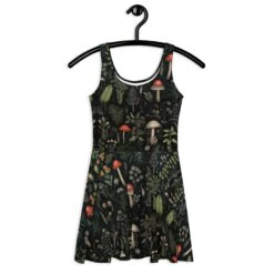 Foraging Skater Dress -Rogue & Wolf Shop all over print skater dress white front 65538ba74e28d