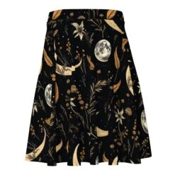 Moonlit Botanica Skater Skirt -Rogue & Wolf Shop all over print skater skirt white back 65538cf2492b6