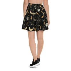 Moonlit Botanica Skater Skirt -Rogue & Wolf Shop all over print skater skirt white back 65538cf249457