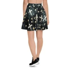 Graveyard Bloom Skater Skirt 15 Graveyard Bloom Skater Skirt -Rogue & Wolf Shop all over print skater skirt white back 67fcddf34134d