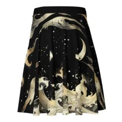 Lunar Tide Skater Skirt -Rogue & Wolf Shop all over print skater skirt white back 67fcdf57b7151