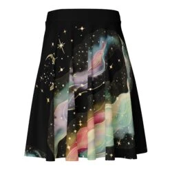 Northern Lights Skater Skirt -Rogue & Wolf Shop all over print skater skirt white back 67fce36d5bafb