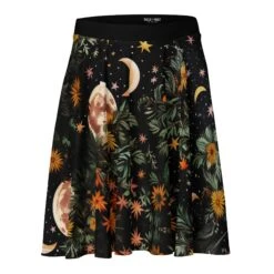 Lunar Meadow Skater Skirt 14 Lunar Meadow Skater Skirt -Rogue & Wolf Shop all over print skater skirt white front 67f61953318c1