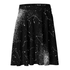 Constellation Skater Skirt -Rogue & Wolf Shop all over print skater skirt white front 67fcd51036032
