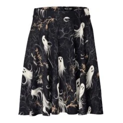 Cottage Spirits Skater Skirt -Rogue & Wolf Shop all over print skater skirt white front 67fcd669c3d97