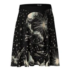Dawn Star Skater Skirt -Rogue & Wolf Shop all over print skater skirt white front 67fcd6bc129ed
