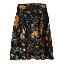Emberblossom Skater Skirt -Rogue & Wolf Shop all over print skater skirt white front 67fcd7a5235eb