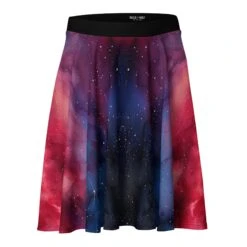 Night Skater Skirt -Rogue & Wolf Shop all over print skater skirt white front 67fce2395eb6d