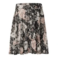 Vintage Peonies Skater Skirt -Rogue & Wolf Shop all over print skater skirt white front 67fce4feab3a7
