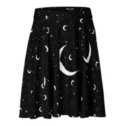 MoonDust Skater Skirt -Rogue & Wolf Shop all over print skater skirt white front 6805f0df89656