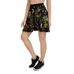 Lunar Meadow Skater Skirt 12 Lunar Meadow Skater Skirt -Rogue & Wolf Shop all over print skater skirt white left 67f6195331bb5
