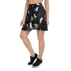 Cottage Spirits Skater Skirt -Rogue & Wolf Shop all over print skater skirt white left 67fcd669c41c9