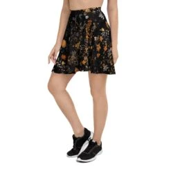 Emberblossom Skater Skirt -Rogue & Wolf Shop all over print skater skirt white left 67fcd7a523839