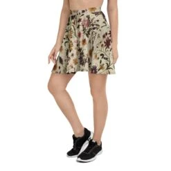 Enchanted Blossoms Skater Skirt -Rogue & Wolf Shop all over print skater skirt white left 67fcd8407234c
