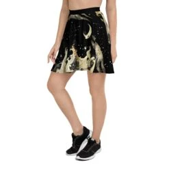 Lunar Tide Skater Skirt -Rogue & Wolf Shop all over print skater skirt white left 67fcdf57b7759