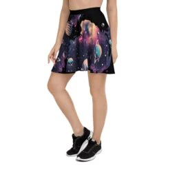 Nebula Skater Skirt -Rogue & Wolf Shop all over print skater skirt white left 67fce19d8d443