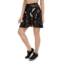 Nightbound Skater Skirt -Rogue & Wolf Shop all over print skater skirt white left 67fce2b0908f8