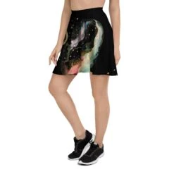 Northern Lights Skater Skirt -Rogue & Wolf Shop all over print skater skirt white left 67fce36d5bfab