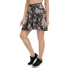 Vintage Peonies Skater Skirt -Rogue & Wolf Shop all over print skater skirt white left 67fce4feab751