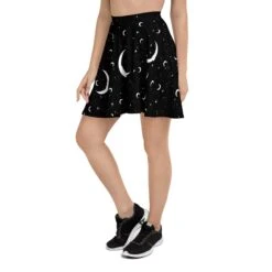 MoonDust Skater Skirt -Rogue & Wolf Shop all over print skater skirt white left 6805f0df89873