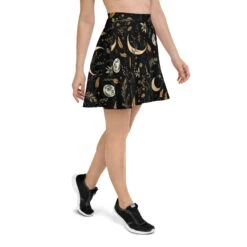 Moonlit Botanica Skater Skirt -Rogue & Wolf Shop all over print skater skirt white right 65538cf24957d