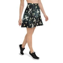 Graveyard Bloom Skater Skirt 17 Graveyard Bloom Skater Skirt -Rogue & Wolf Shop all over print skater skirt white right 67fcddf3414d2