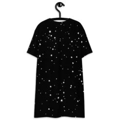 Astral Tee Dress -Rogue & Wolf Shop all over print t shirt dress white back 6495079680d62