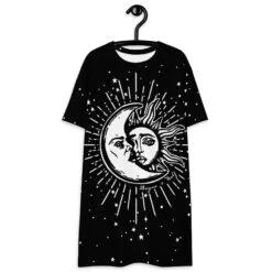 Astral Tee Dress -Rogue & Wolf Shop all over print t shirt dress white front 649507967e575