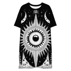 The Cosmos Awakens Tee Dress -Rogue & Wolf Shop all over print t shirt dress white front 651fbd18da62d
