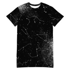 Constellation Tee Dress -Rogue & Wolf Shop all over print t shirt dress white front 653215a461bc6