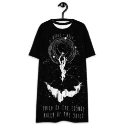 Child Of The Cosmos Tee Dress 13 Child Of The Cosmos Tee Dress -Rogue & Wolf Shop all over print t shirt dress white front 653216ef18d88
