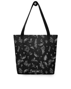 Nightshade Tote Bag -Rogue & Wolf Shop all over print tote black 15x15 front 64958496c8a6f