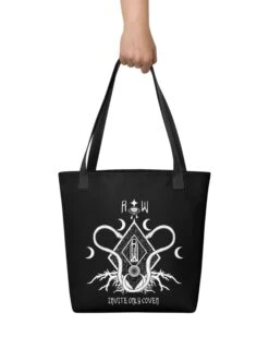 Coven Tote Bag -Rogue & Wolf Shop all over print tote black 15x15 front 64a43156c92f2