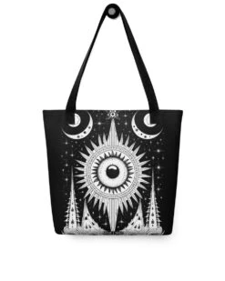 The Cosmos Awakens Tote Bag -Rogue & Wolf Shop all over print tote black 15x15 front 651ec6afef8ae