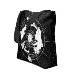 Purr Nebula Tote Bag -Rogue & Wolf Shop all over print tote black 15x15 front 6538b2dde953e