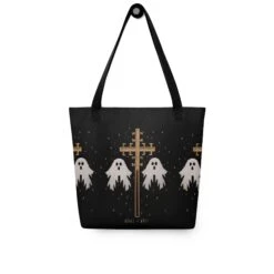 Holy Spirits Tote Bag -Rogue & Wolf Shop all over print tote black 15x15 front 65538853ba3ab