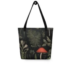 Foraging Tote Bag -Rogue & Wolf Shop all over print tote black 15x15 front 655389e21b46e