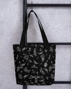 Nightshade Tote Bag -Rogue & Wolf Shop all over print tote black 15x15 mockup 649067bebb88a 4ac3ff5d eafe 4a7a b393 f97dc05e2a26
