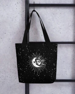 Astral Tote Bag -Rogue & Wolf Shop all over print tote black 15x15 mockup 64a43123404f9