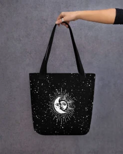 Astral Tote Bag -Rogue & Wolf Shop all over print tote black 15x15 mockup 64a4312340663