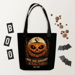 OMG! Tote Bag -Rogue & Wolf Shop all over print tote black 15x15 mockup 651fa1d95bf9f