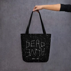 Dead Or Alive Tote Bag -Rogue & Wolf Shop all over print tote black 15x15 mockup 6538b35ce7c02