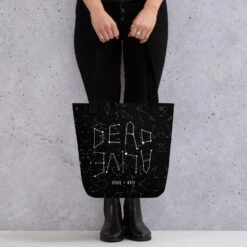 Dead Or Alive Tote Bag -Rogue & Wolf Shop all over print tote black 15x15 mockup 6538b35ce7c36